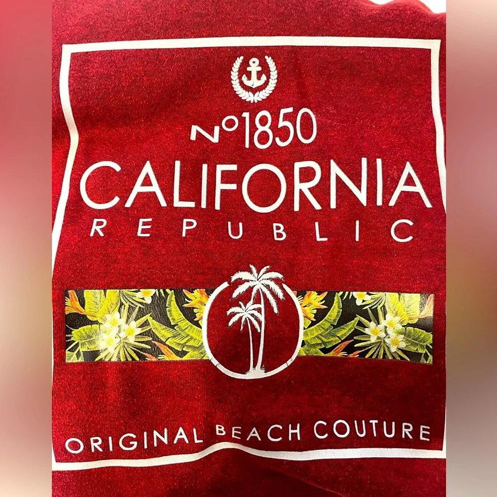California Republic hooded sweatshirt unisex/maroon Lg - Picture 3 of 3